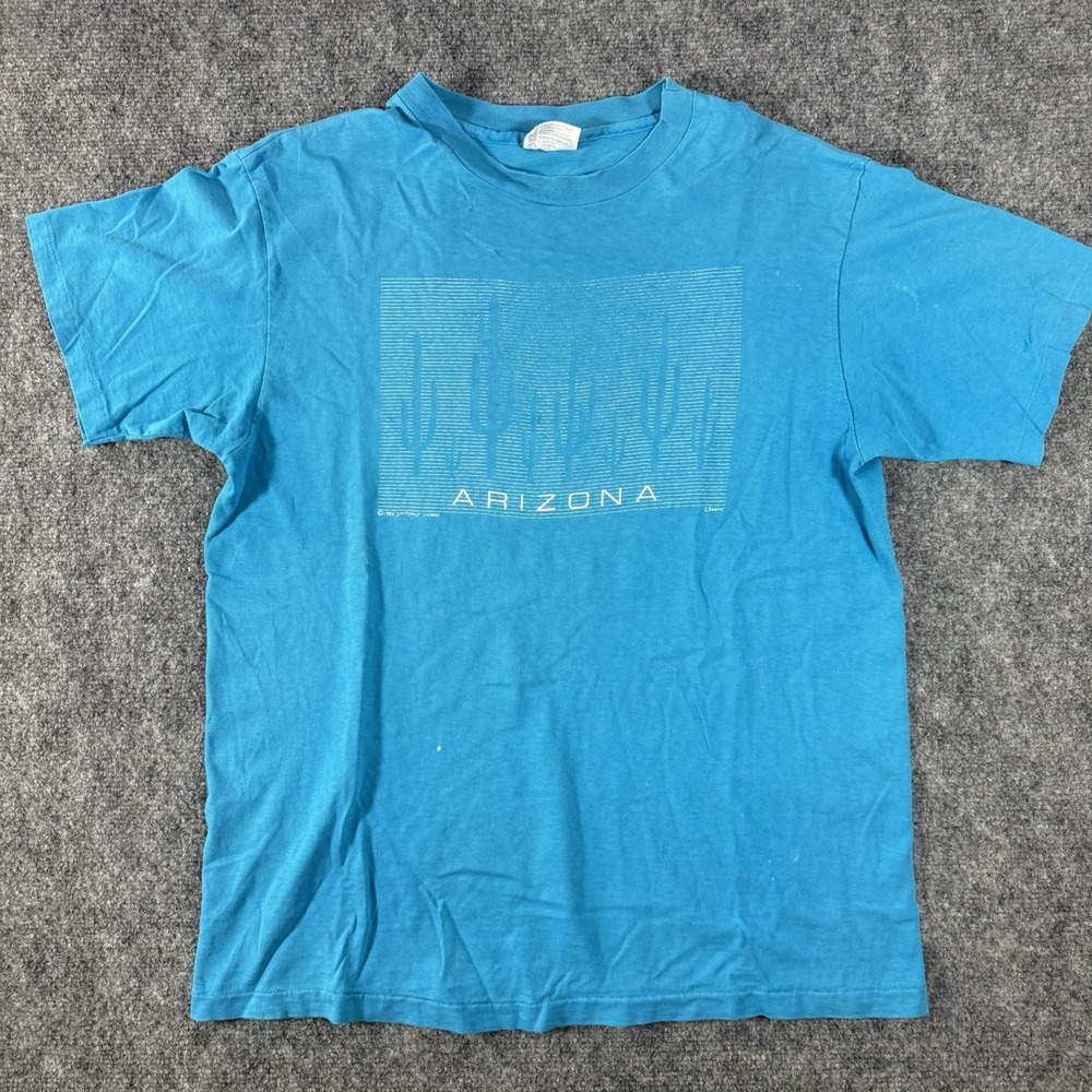 Vintage 1982 Arizona T Shirt Large South Western Aztec Single Stitch Turquoise